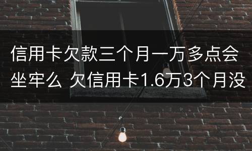 信用卡欠款三个月一万多点会坐牢么 欠信用卡1.6万3个月没还了