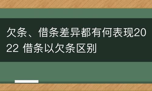 欠条、借条差异都有何表现2022 借条以欠条区别