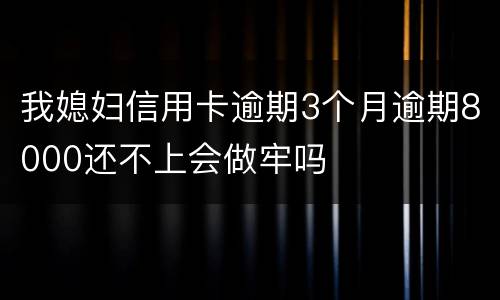 我媳妇信用卡逾期3个月逾期8000还不上会做牢吗