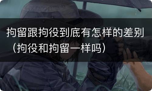 拘留跟拘役到底有怎样的差别（拘役和拘留一样吗）