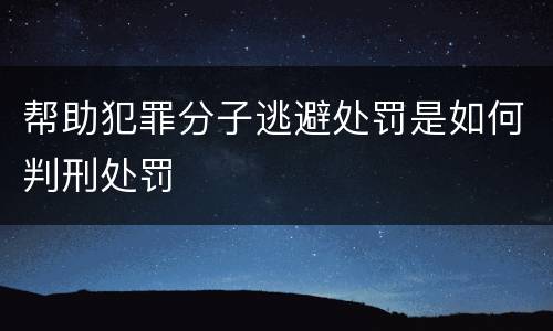 帮助犯罪分子逃避处罚是如何判刑处罚