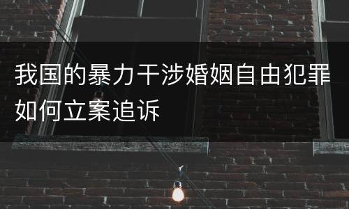 我国的暴力干涉婚姻自由犯罪如何立案追诉