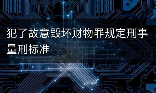 犯了故意毁坏财物罪规定刑事量刑标准