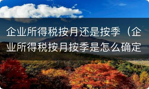 企业所得税按月还是按季（企业所得税按月按季是怎么确定的）