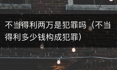 不当得利两万是犯罪吗（不当得利多少钱构成犯罪）