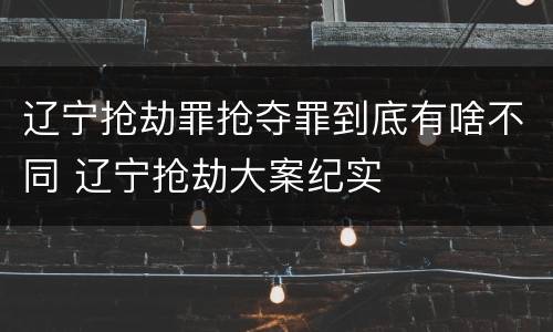 辽宁抢劫罪抢夺罪到底有啥不同 辽宁抢劫大案纪实