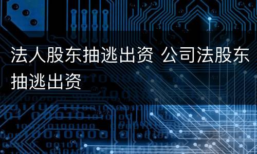 法人股东抽逃出资 公司法股东抽逃出资