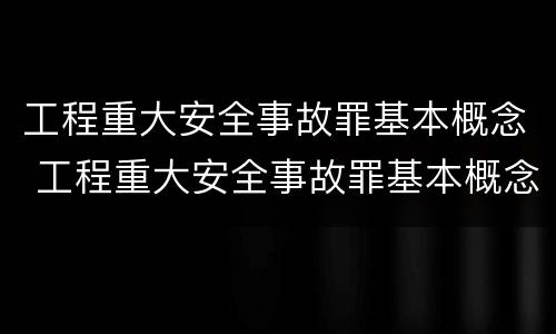 工程重大安全事故罪基本概念 工程重大安全事故罪基本概念是什么