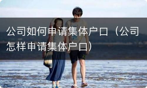 公司如何申请集体户口（公司怎样申请集体户口）