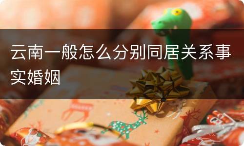 云南一般怎么分别同居关系事实婚姻