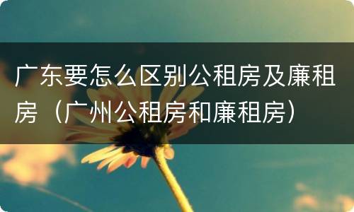 广东要怎么区别公租房及廉租房（广州公租房和廉租房）