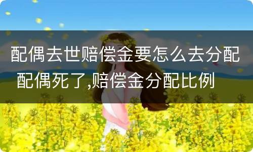 配偶去世赔偿金要怎么去分配 配偶死了,赔偿金分配比例