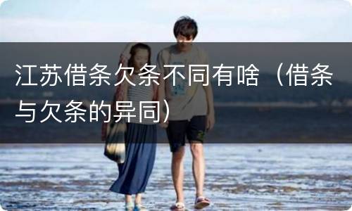 江苏借条欠条不同有啥（借条与欠条的异同）