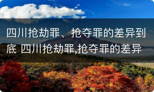 四川抢劫罪、抢夺罪的差异到底 四川抢劫罪,抢夺罪的差异到底有多大