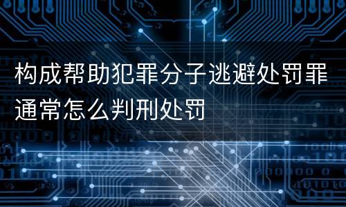 构成帮助犯罪分子逃避处罚罪通常怎么判刑处罚