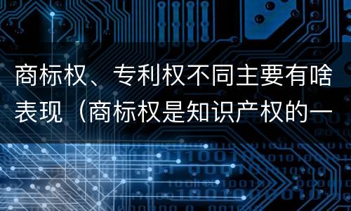 商标权、专利权不同主要有啥表现（商标权是知识产权的一种吗）