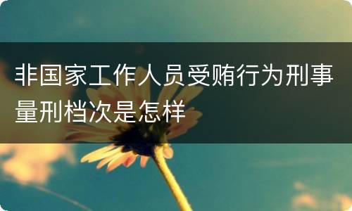 非国家工作人员受贿行为刑事量刑档次是怎样