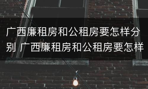 广西廉租房和公租房要怎样分别 广西廉租房和公租房要怎样分别呢