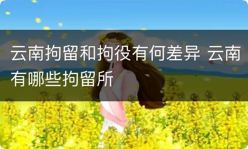 云南拘留和拘役有何差异 云南有哪些拘留所