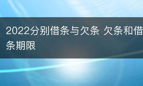 2022分别借条与欠条 欠条和借条期限