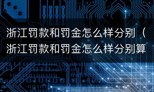 浙江罚款和罚金怎么样分别（浙江罚款和罚金怎么样分别算）