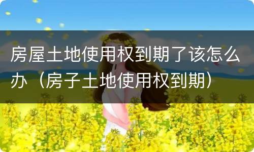 房屋土地使用权到期了该怎么办（房子土地使用权到期）