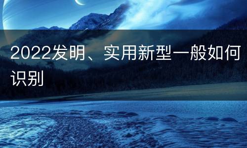 2022发明、实用新型一般如何识别