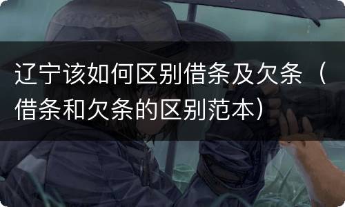 辽宁该如何区别借条及欠条（借条和欠条的区别范本）