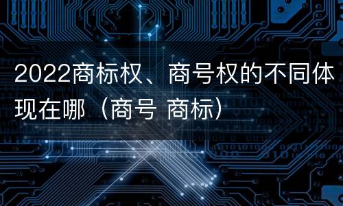 2022商标权、商号权的不同体现在哪（商号 商标）