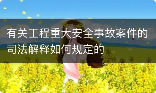 有关工程重大安全事故案件的司法解释如何规定的