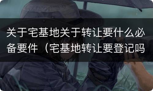 关于宅基地关于转让要什么必备要件（宅基地转让要登记吗）