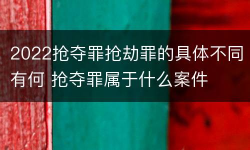 2022抢夺罪抢劫罪的具体不同有何 抢夺罪属于什么案件