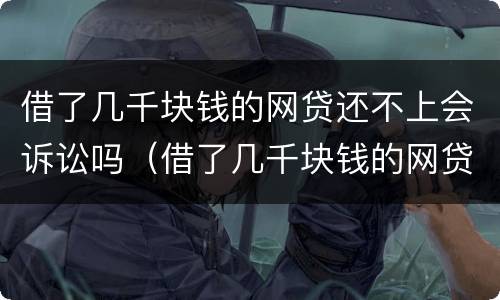 借了几千块钱的网贷还不上会诉讼吗（借了几千块钱的网贷还不上会诉讼吗知乎）