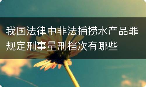 我国法律中非法捕捞水产品罪规定刑事量刑档次有哪些