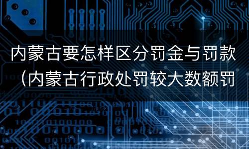 内蒙古要怎样区分罚金与罚款（内蒙古行政处罚较大数额罚款标准）