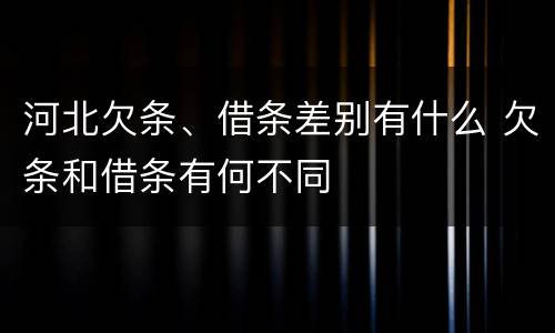 河北欠条、借条差别有什么 欠条和借条有何不同