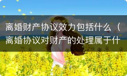 离婚财产协议效力包括什么（离婚协议对财产的处理属于什么效力）
