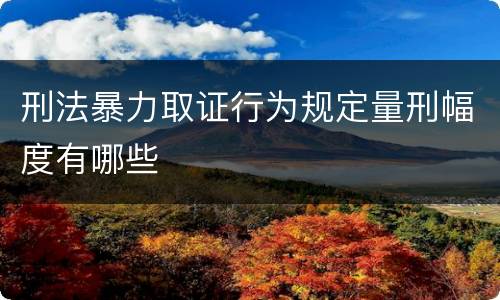 刑法暴力取证行为规定量刑幅度有哪些