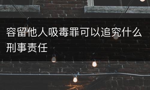 容留他人吸毒罪可以追究什么刑事责任