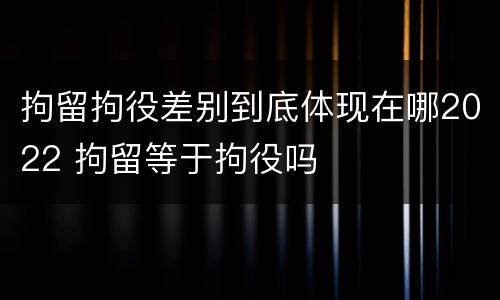 拘留拘役差别到底体现在哪2022 拘留等于拘役吗