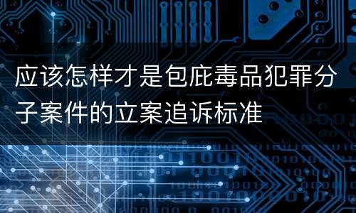 应该怎样才是包庇毒品犯罪分子案件的立案追诉标准