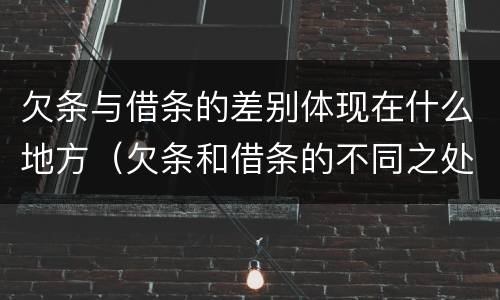 欠条与借条的差别体现在什么地方（欠条和借条的不同之处）