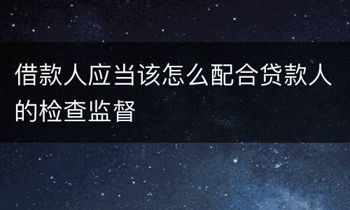 借款人应当该怎么配合贷款人的检查监督