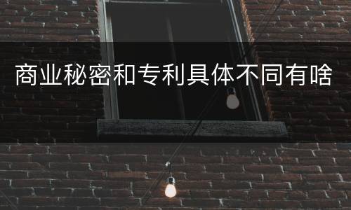 商业秘密和专利具体不同有啥