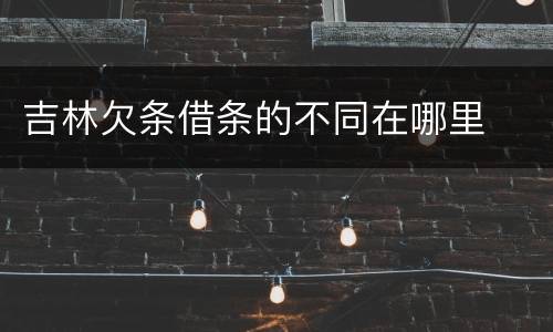 吉林欠条借条的不同在哪里