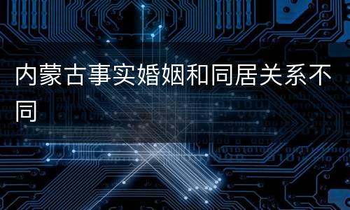 内蒙古事实婚姻和同居关系不同