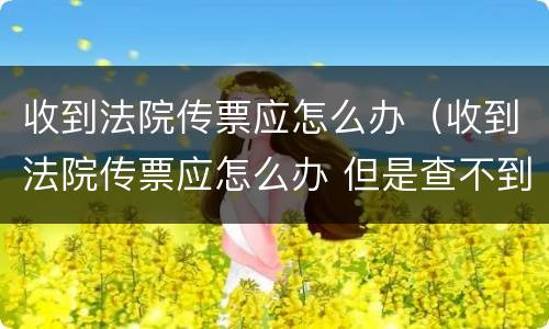 收到法院传票应怎么办（收到法院传票应怎么办 但是查不到）