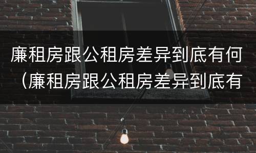 廉租房跟公租房差异到底有何（廉租房跟公租房差异到底有何影响）
