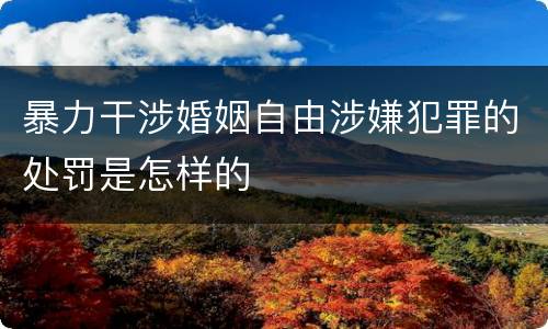 暴力干涉婚姻自由涉嫌犯罪的处罚是怎样的