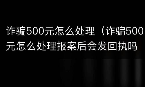诈骗500元怎么处理（诈骗500元怎么处理报案后会发回执吗）